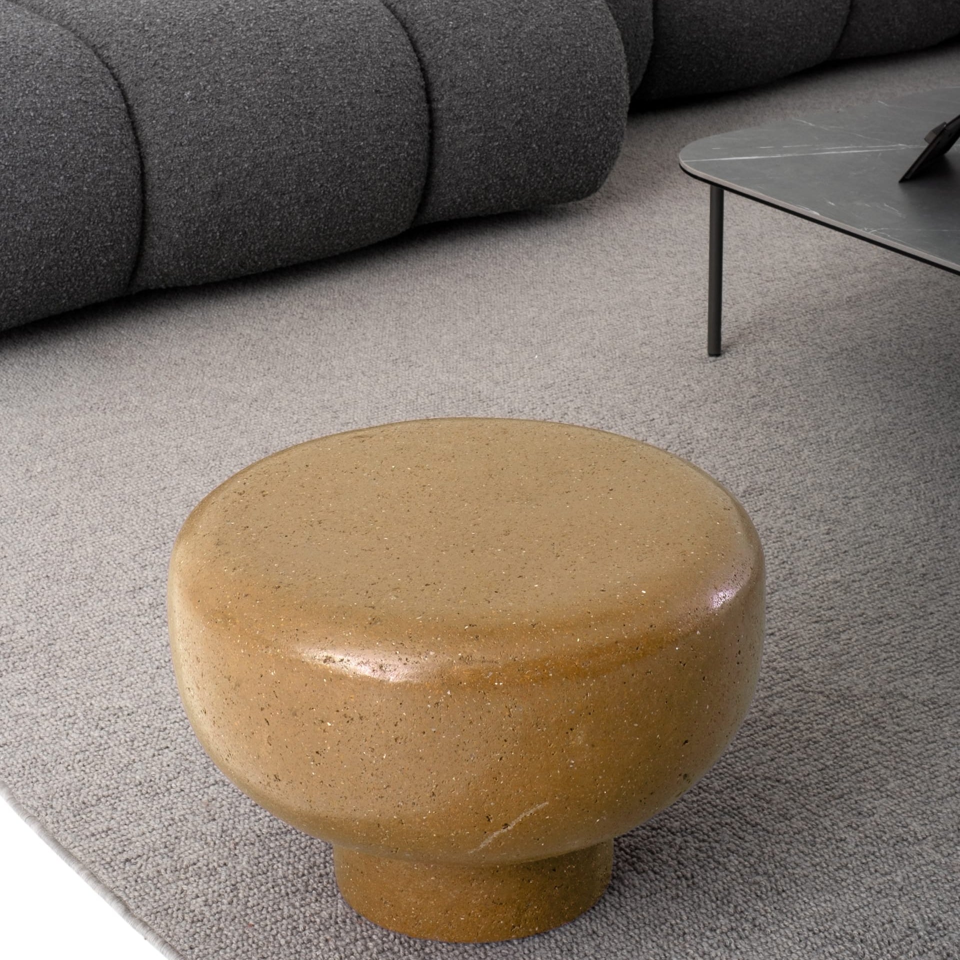 Pari Ochre Sarı Beton Modern Orta Sehpa