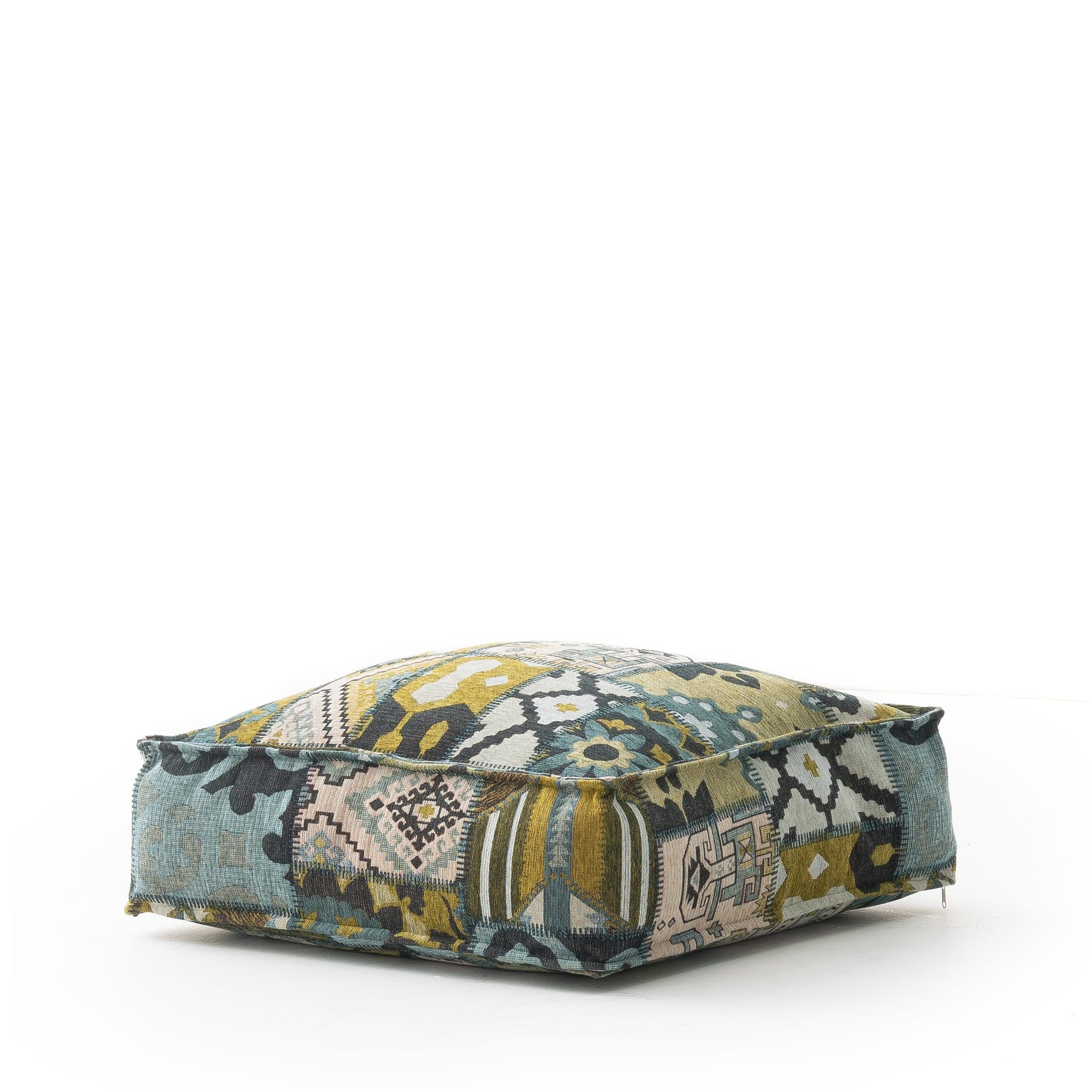 Olive Ethnic Desenli Minder Puf
