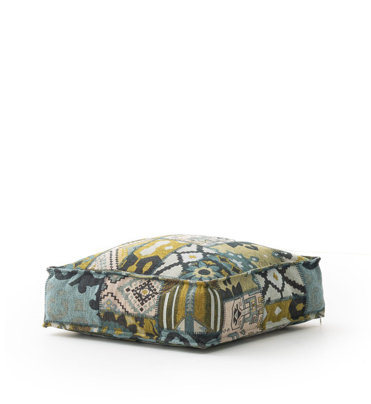 Olive Ethnic Desenli Minder Puf
