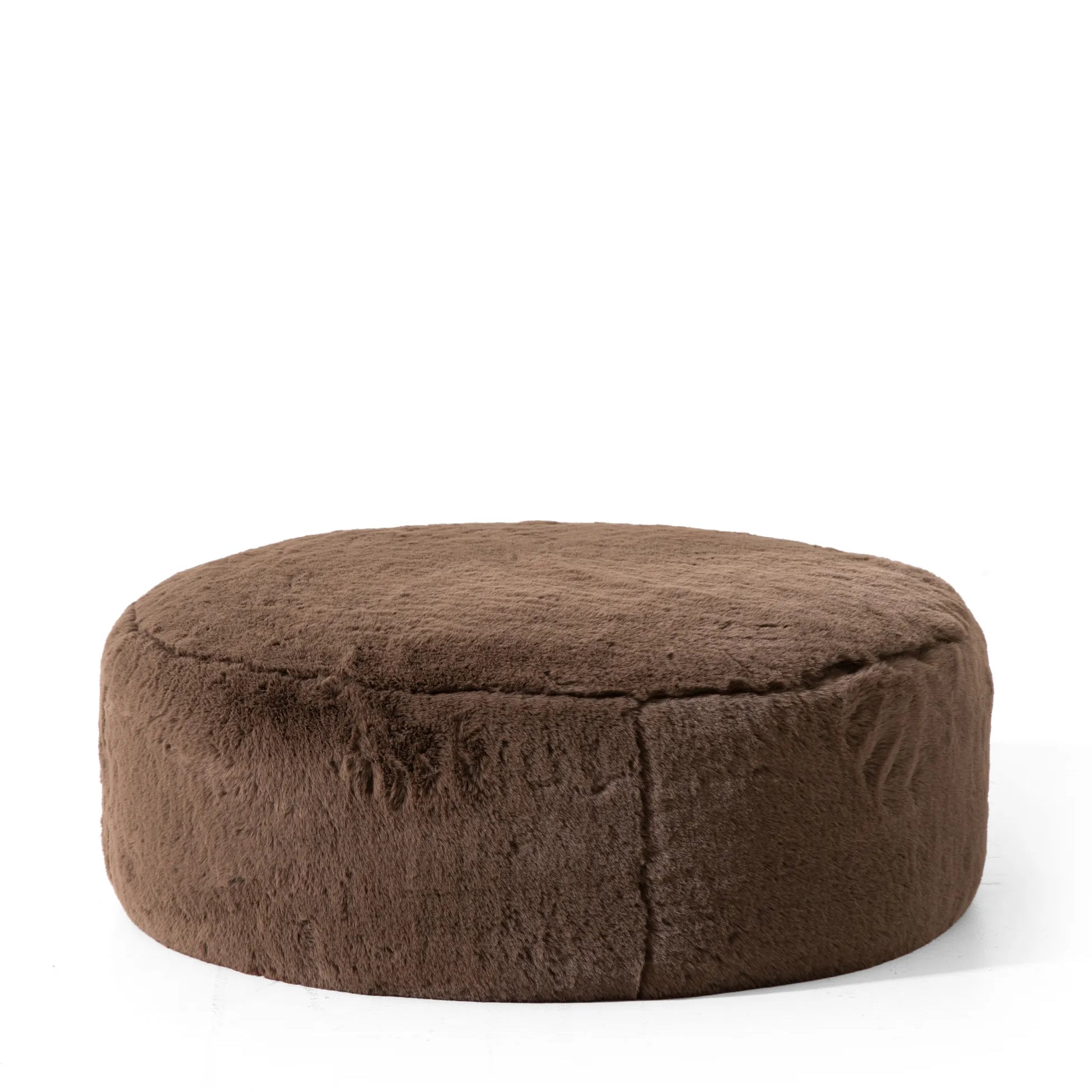 Peluş Kumaşlı Yuvarlak Mocha Puf